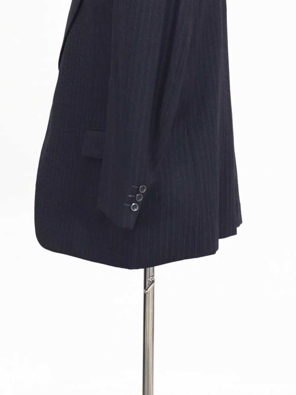 Japanese Custom 46R Navy Blazer Sport Coat Jacket 2-Button Stripe W873